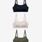 Floatley 3-Pack Cozy Adapt Back Closure Medium Impact Sports Bra