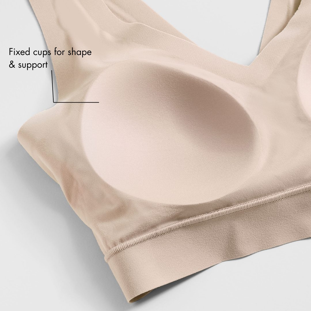 Floatley to The T-Shirt Wireless Lightly Lined Demi Bra for Women, Seamless  Silky Comfort Grip Band, Floatley Champagne, (Small) 34D/DD : :  Fashion